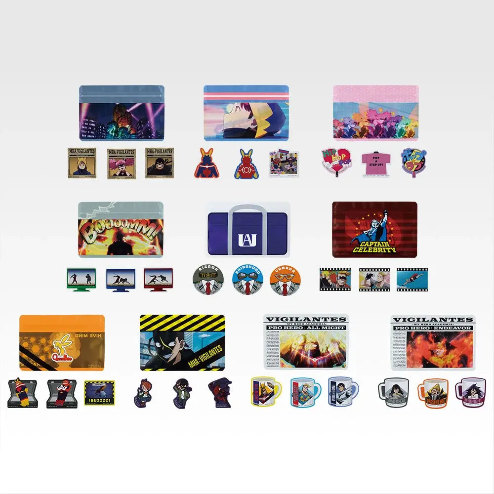 Ichiban Kuji Vigilantes My Hero Academia ILLEGALS - H Prize Zipper Bag & Stickers Complete Set of 10 Types