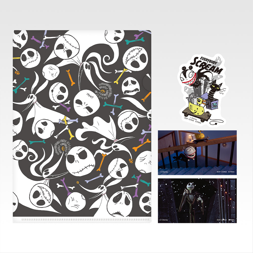 Ichiban Kuji Tim Burton's The Nightmare Before Christmas - H Prize Clear Files and Stickers Complete Set of 8 Types