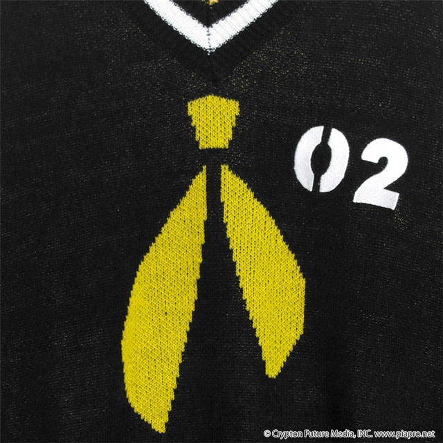 Kagamine Rin & Len x Listen Flavor - Kagamine Rin & Len V-neck knit Black