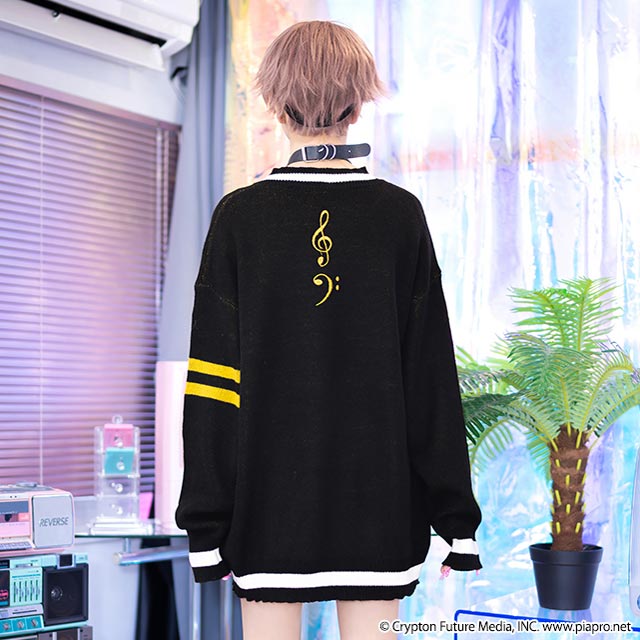 Kagamine Rin & Len x Listen Flavor - Kagamine Rin & Len V-neck knit Black