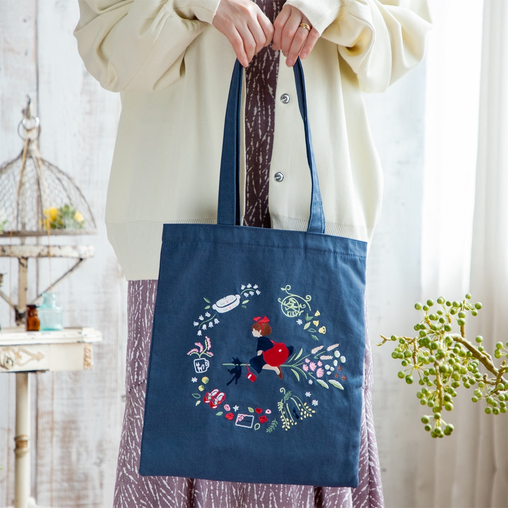 Kiki's Delivery Service - Flower Wreath Embroidery Series Tote Bag