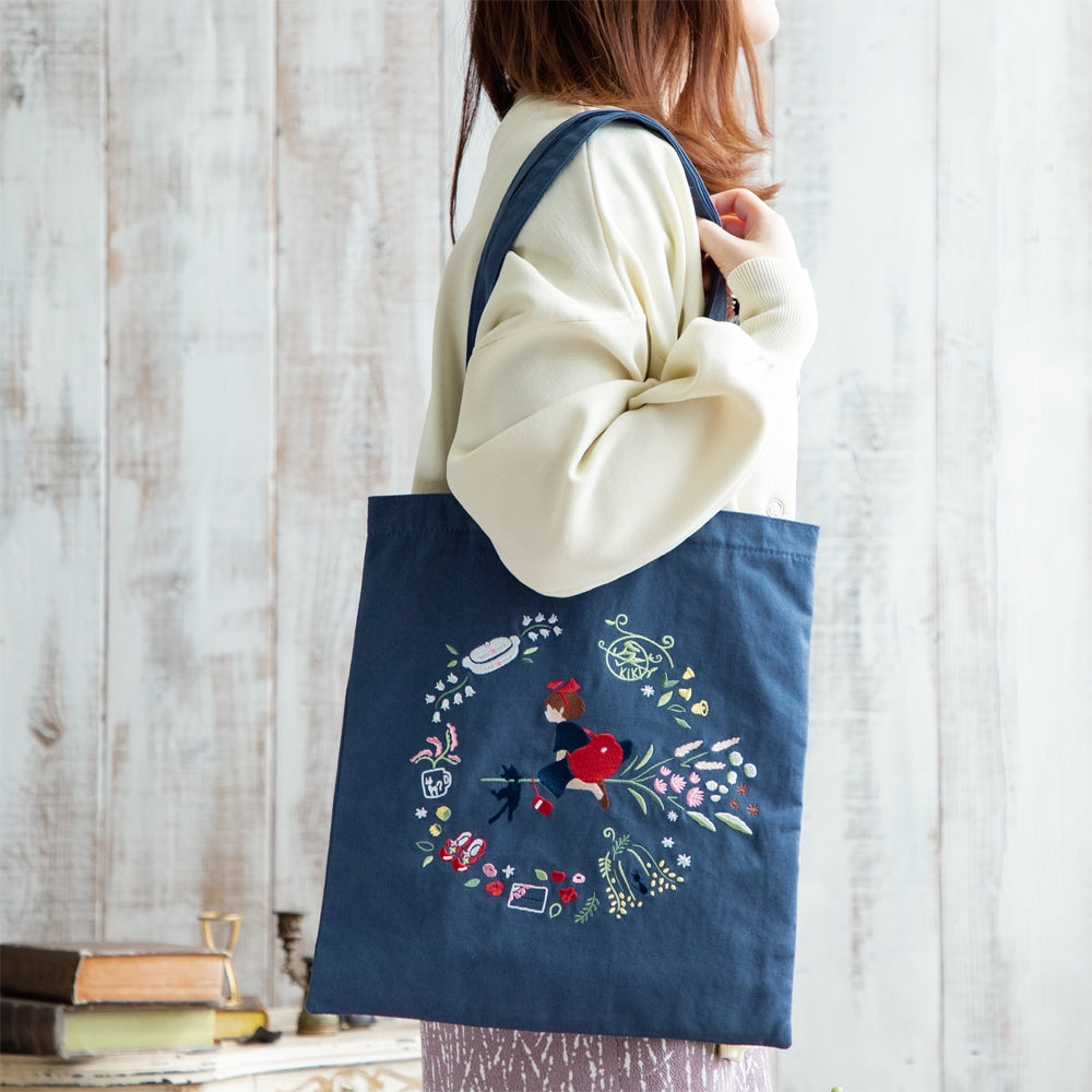 Kiki's Delivery Service - Flower Wreath Embroidery Series Tote Bag