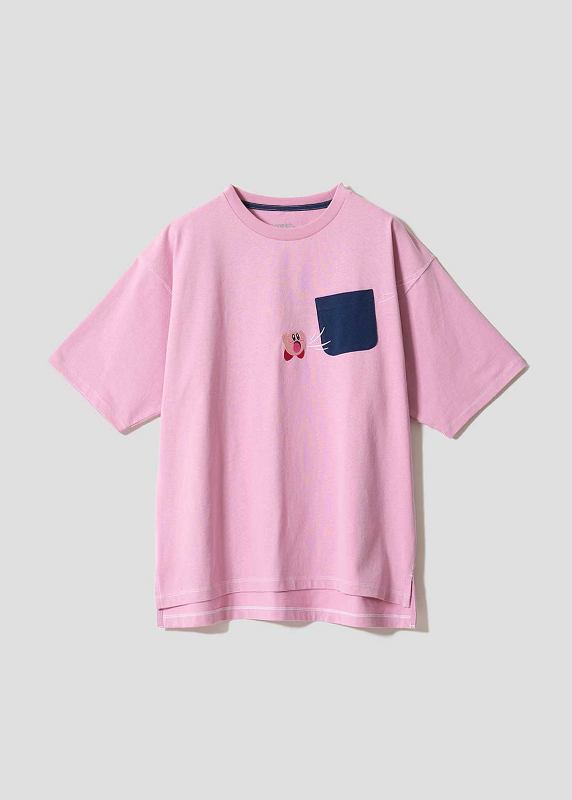 Kirby X Graniph Fashion Collection - Inhale The Pocket Big Silhouette Pink T-Shirt