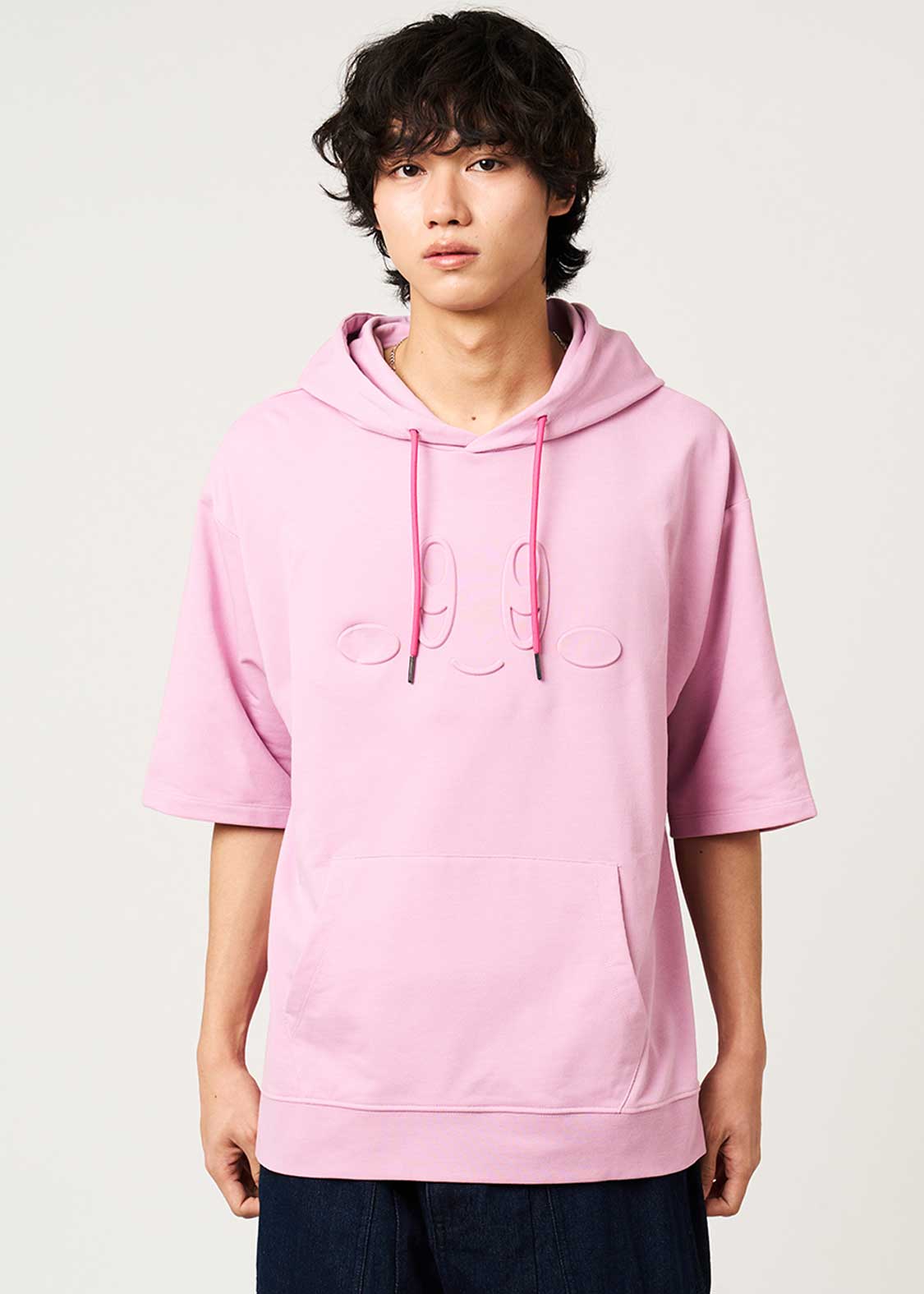Kirby X Graniph Fashion Collection - Kirby Face Oversized Short Sleeve Hoodie