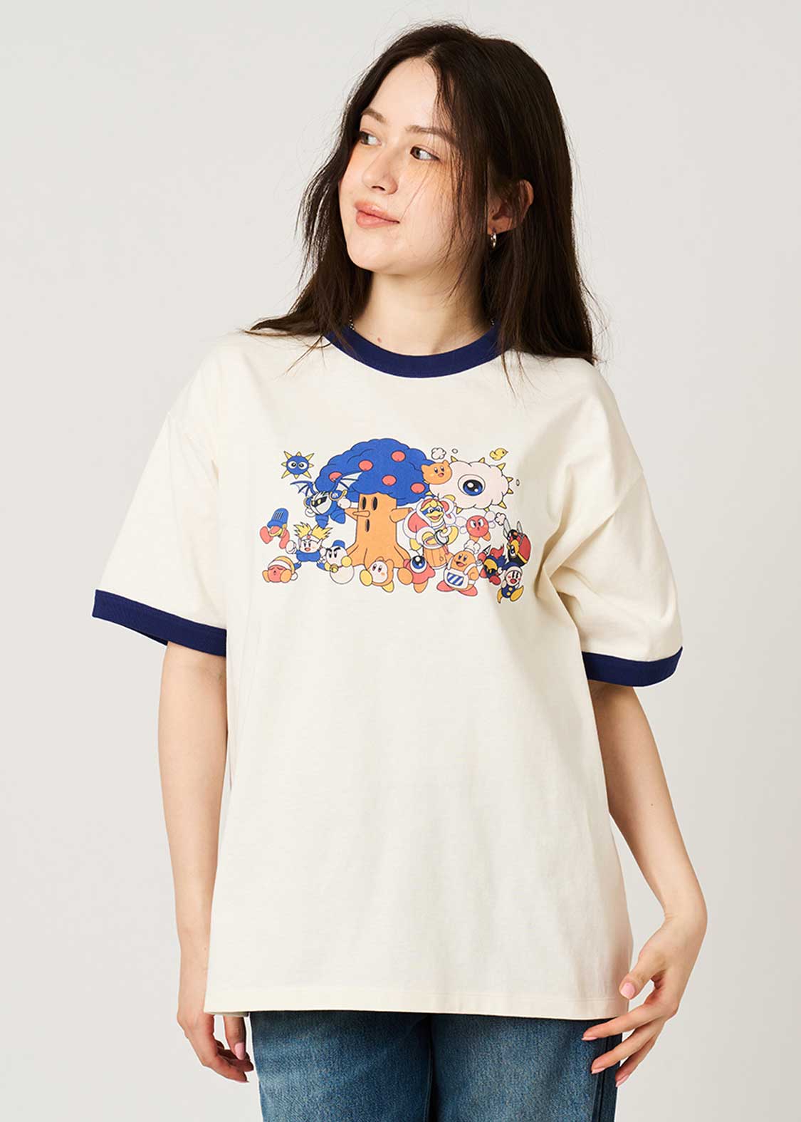 Kirby X Graniph Fashion Collection - This is tough! Big Silhouette Trim T-Shirt