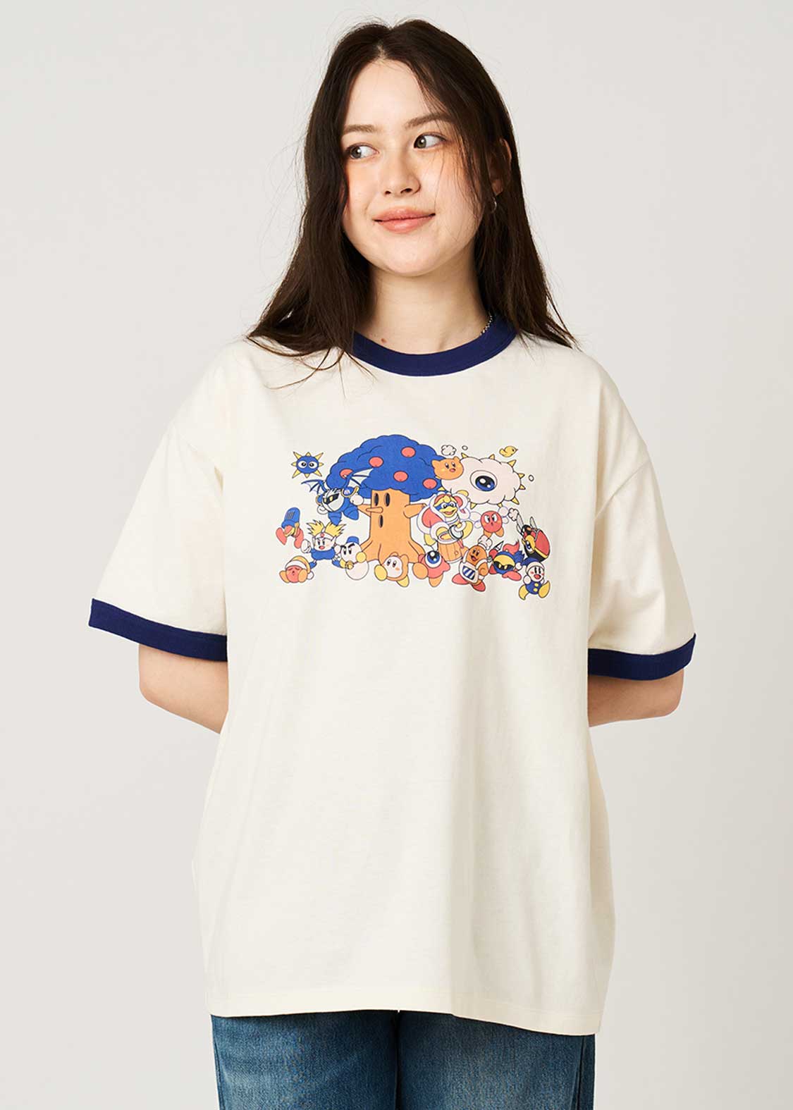 Kirby X Graniph Fashion Collection - This is tough! Big Silhouette Trim T-Shirt