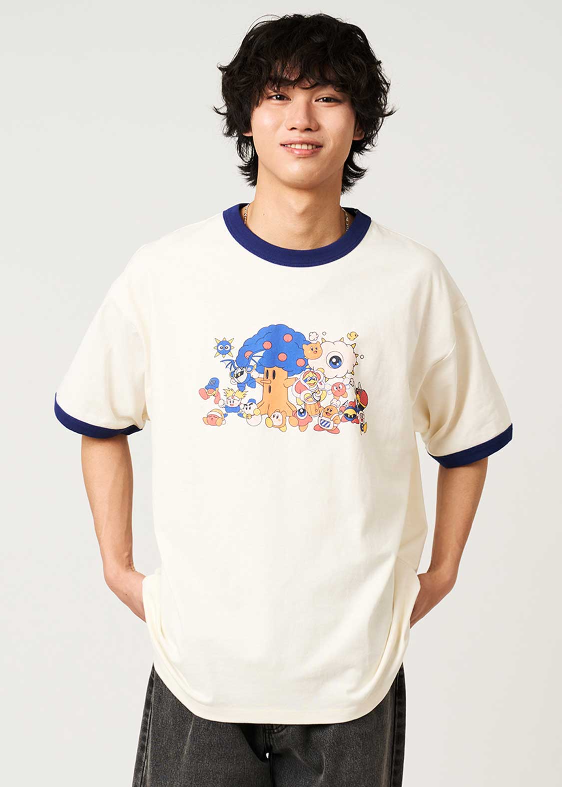 Kirby X Graniph Fashion Collection - This is tough! Big Silhouette Trim T-Shirt