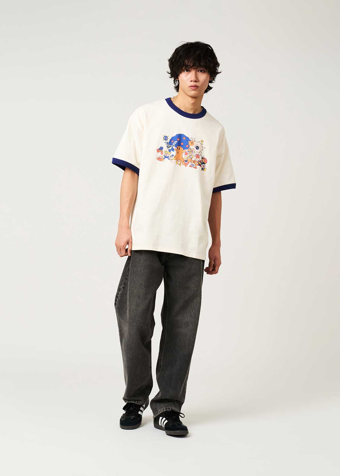 Kirby X Graniph Fashion Collection - This is tough! Big Silhouette Trim T-Shirt