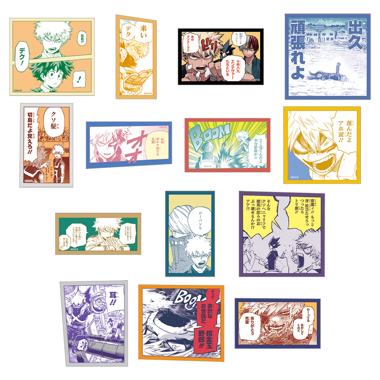 My Hero Academia Original Art Exhibition - Bakugo Katsuki's Nickname Stickers for The Small Fry Complete Set of 14 Types