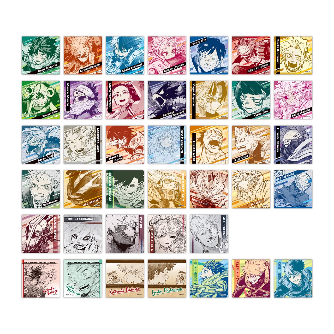 My Hero Academia Original Art Exhibition - Square Sticker Complete Set of 40 types
