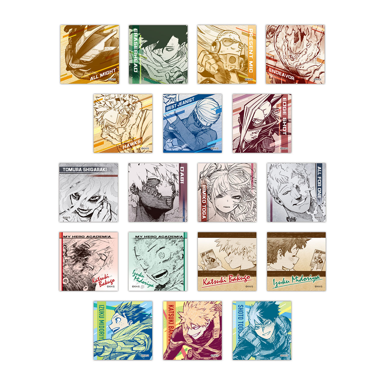My Hero Academia Original Art Exhibition - Square Sticker Complete Set of 40 types
