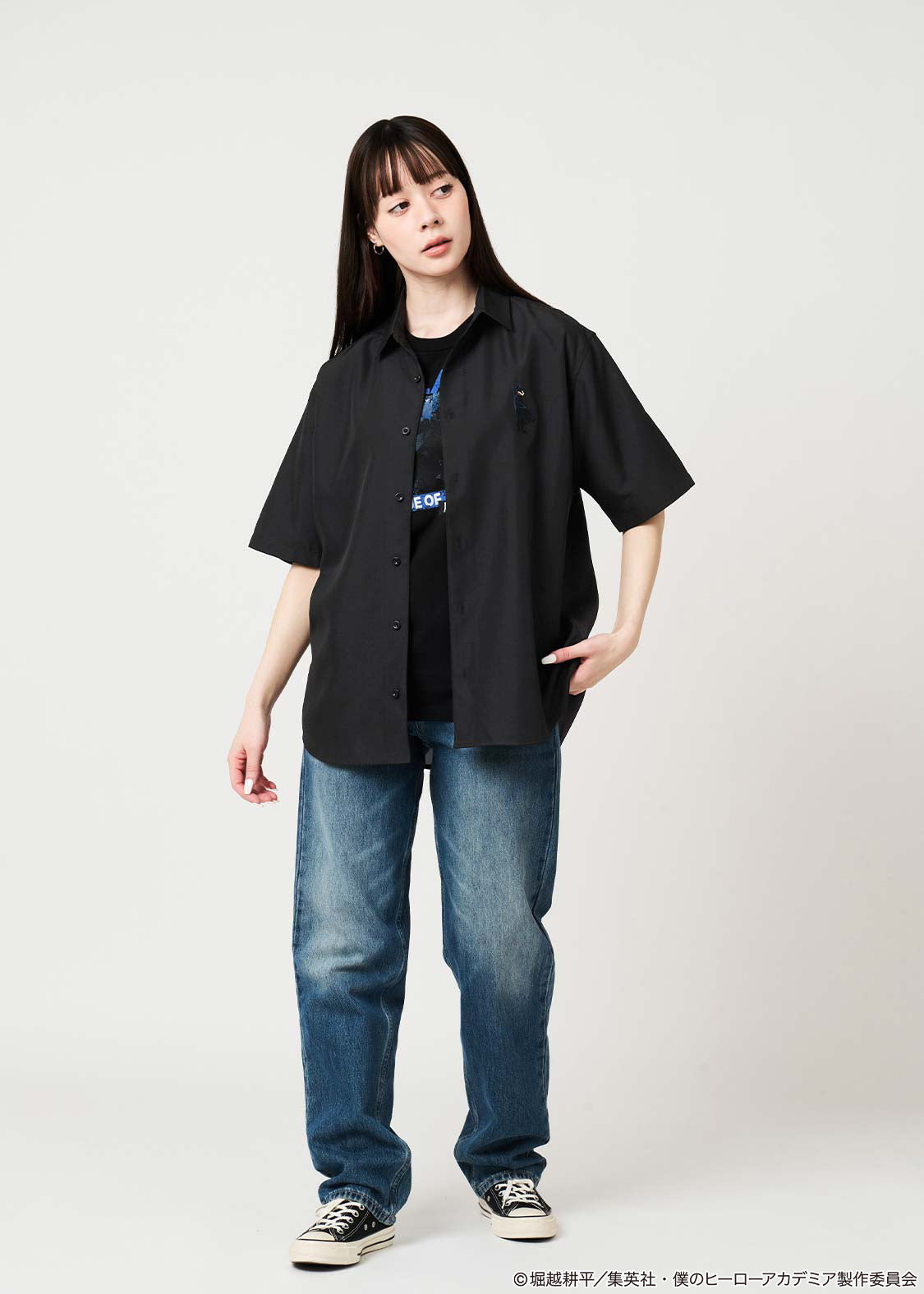 My Hero Academia X Graniph Fashion Collection - Black Abyss Loose Fit Short Sleeve Shirt