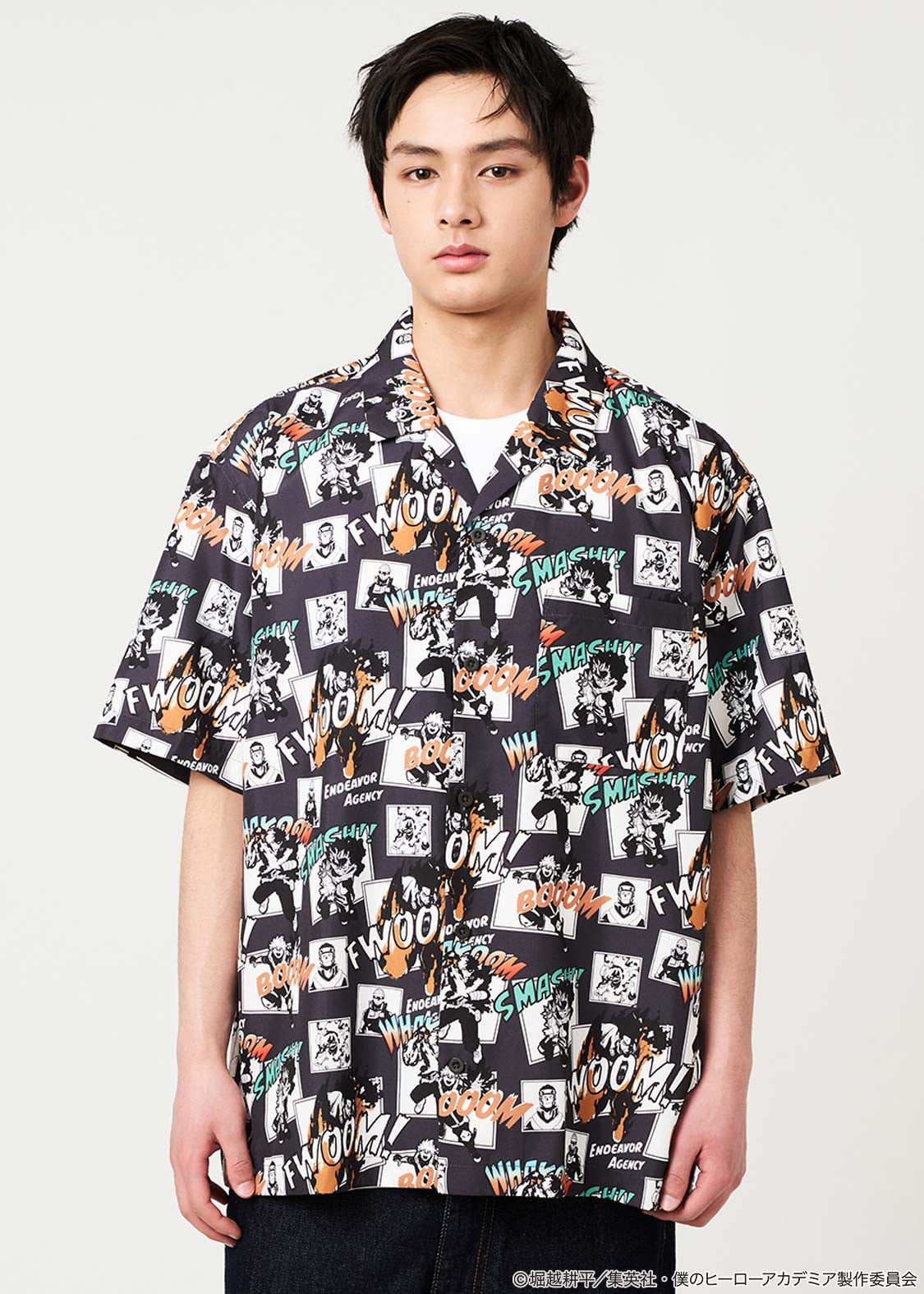 My Hero Academia X Graniph Fashion Collection - Off to Endeavor's Agency! Open-Collar Shirt