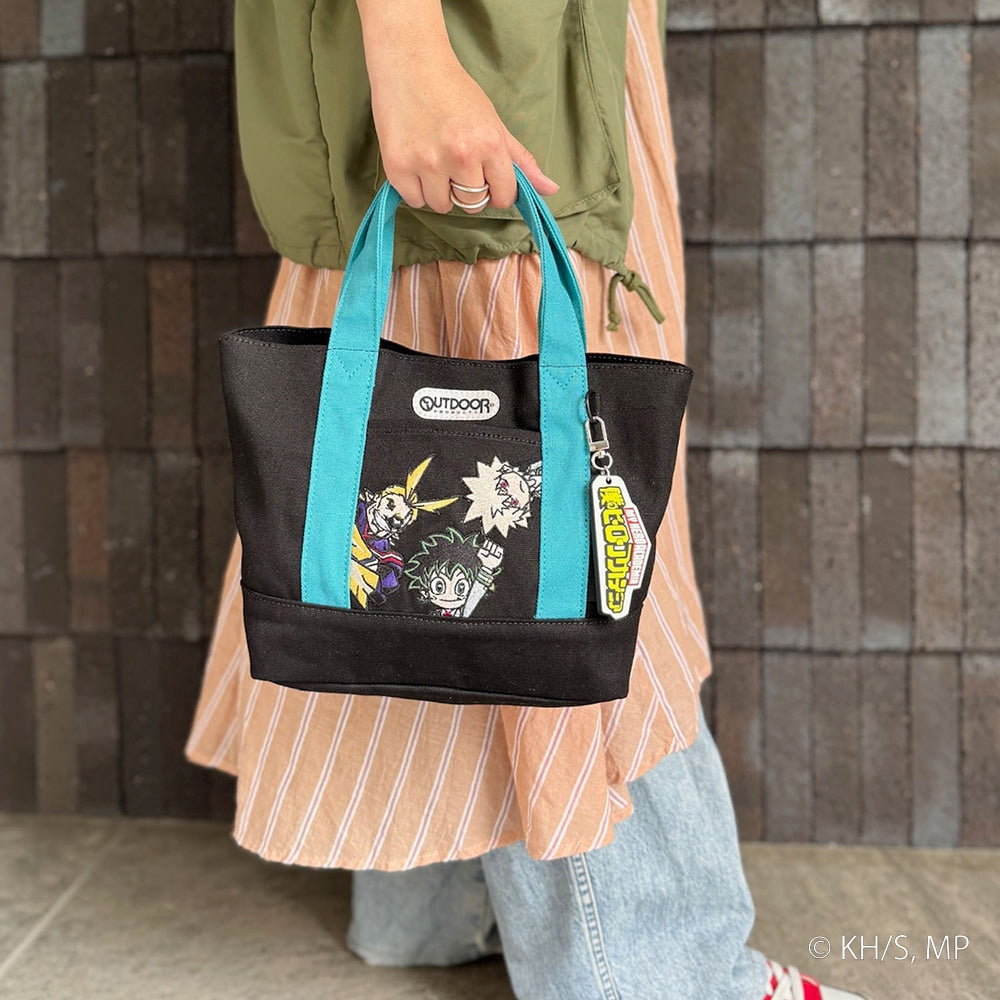 My Hero Academia x OUTDOOR Products - Izuku Midoriya x Katsuki Bakugo x All Might Mini Character Tote Bag with Keychain