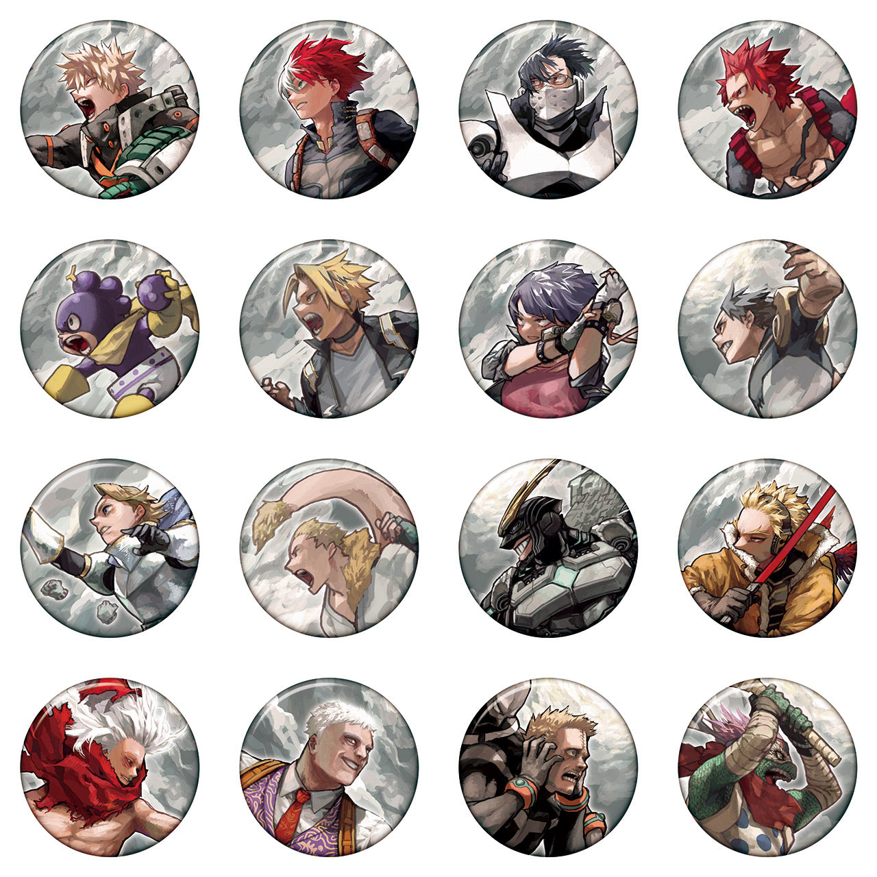 My Hero Academia Original Art Exhibition - Collection Badge KEY VISUAL HEROES VS VILLAINS SUPREME Complete Set of 16 Types