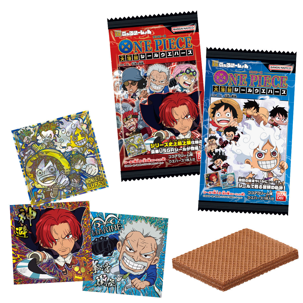 ONE PIECE - NIFORMATION GREAT PIRATE SEAL WAFER LOG.10 - CANDY TOYS, SNACKS (BOX OF 20 PCS)