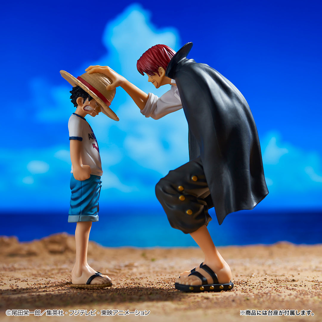 ONE PIECE FIGURE ICHIBAN KUJI EMOTIONAL STORIES - PRIZE A - REVIBLE MOMENT LUFFY AND SHANKS