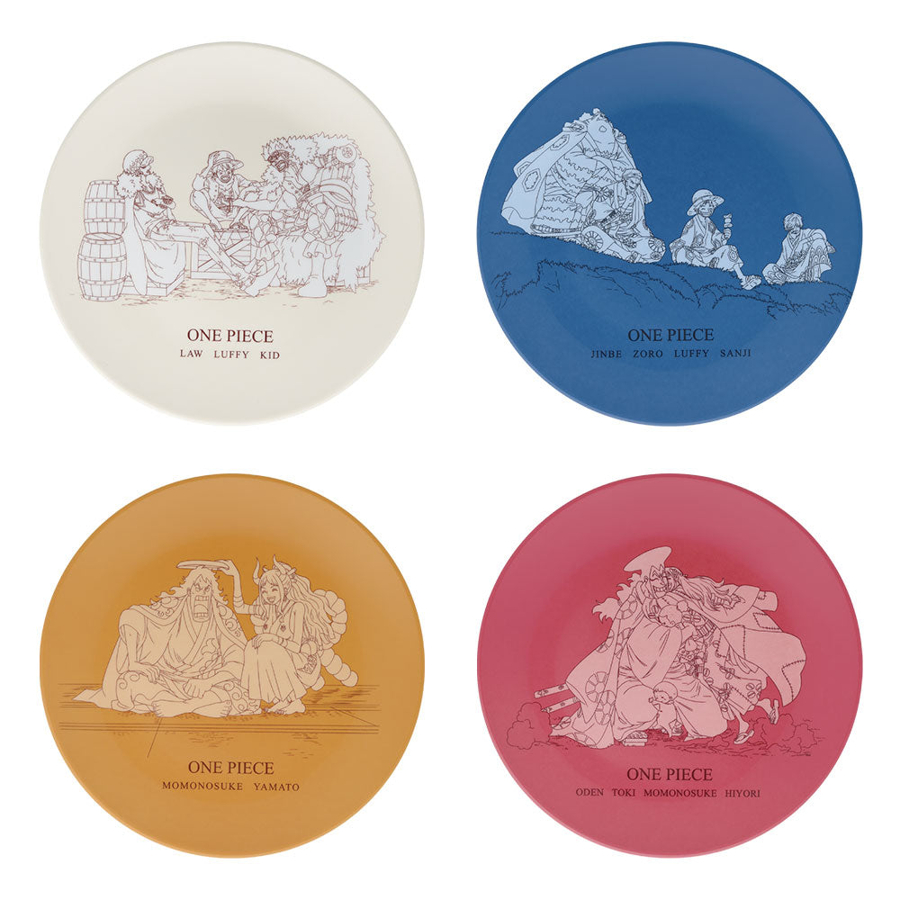 ONE PIECE FIGURE ICHIBAN KUJI NEW DAWN - E PRIZE - ROUND PLATE - SET 4 Pcs