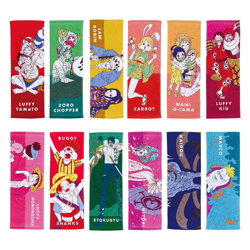 ONE PIECE FIGURE ICHIBAN KUJI NEW DAWN - G PRIZE - LONG TOWEL - SET 12 Pcs