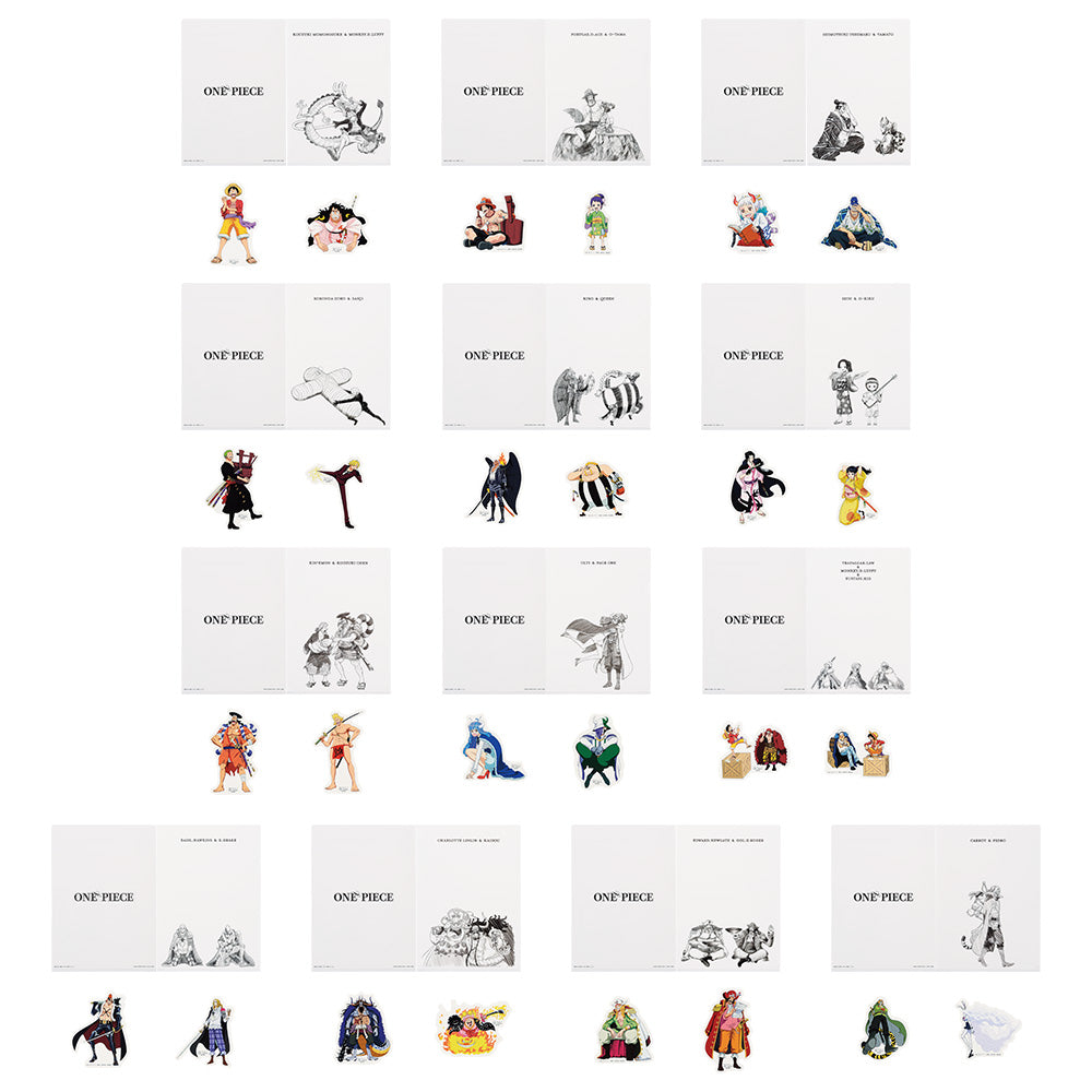 ONE PIECE FIGURE ICHIBAN KUJI NEW DAWN - H PRIZE - CLEAR FILE & STICKER - SET 13 PCS