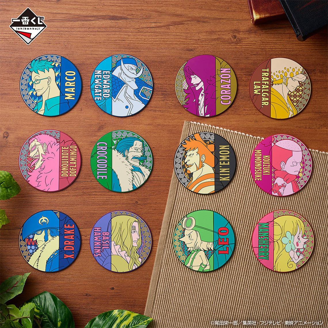 ONE PIECE ICHIBAN KUJI EX - THOSE WHO HARBOR THE DEMON vol.2 - RUBBER COASTER (G) - Full Set 12 Pcs
