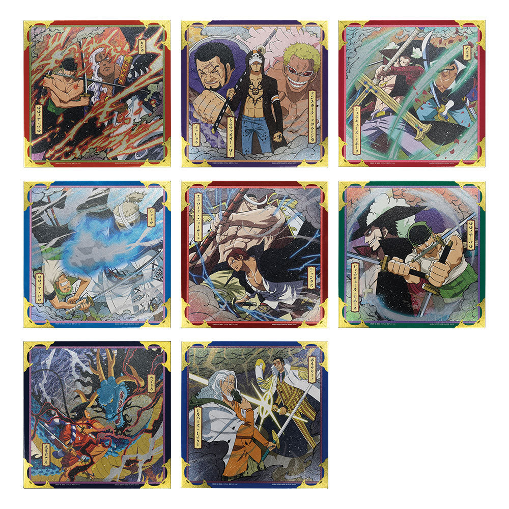 ONE PIECE ICHIBAN KUJI EX SHIKON NO GENEALOGY - G PRIZE - METTALIC SHIKISHI FULL SET 8 Pcs