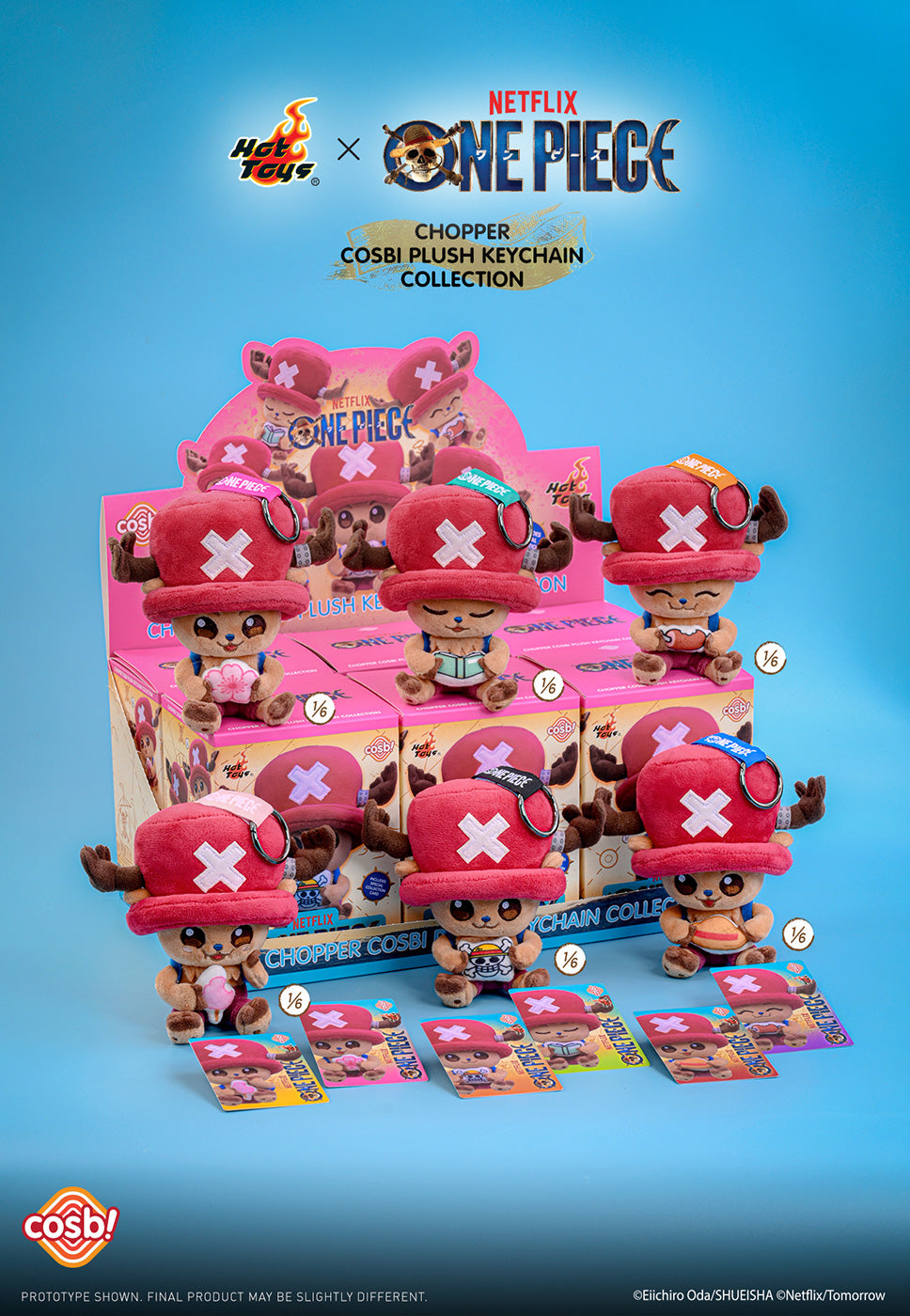 One Piece Netflix Live Action Cosbi Plush Keychain - Chopper Complete Box of 6 Types