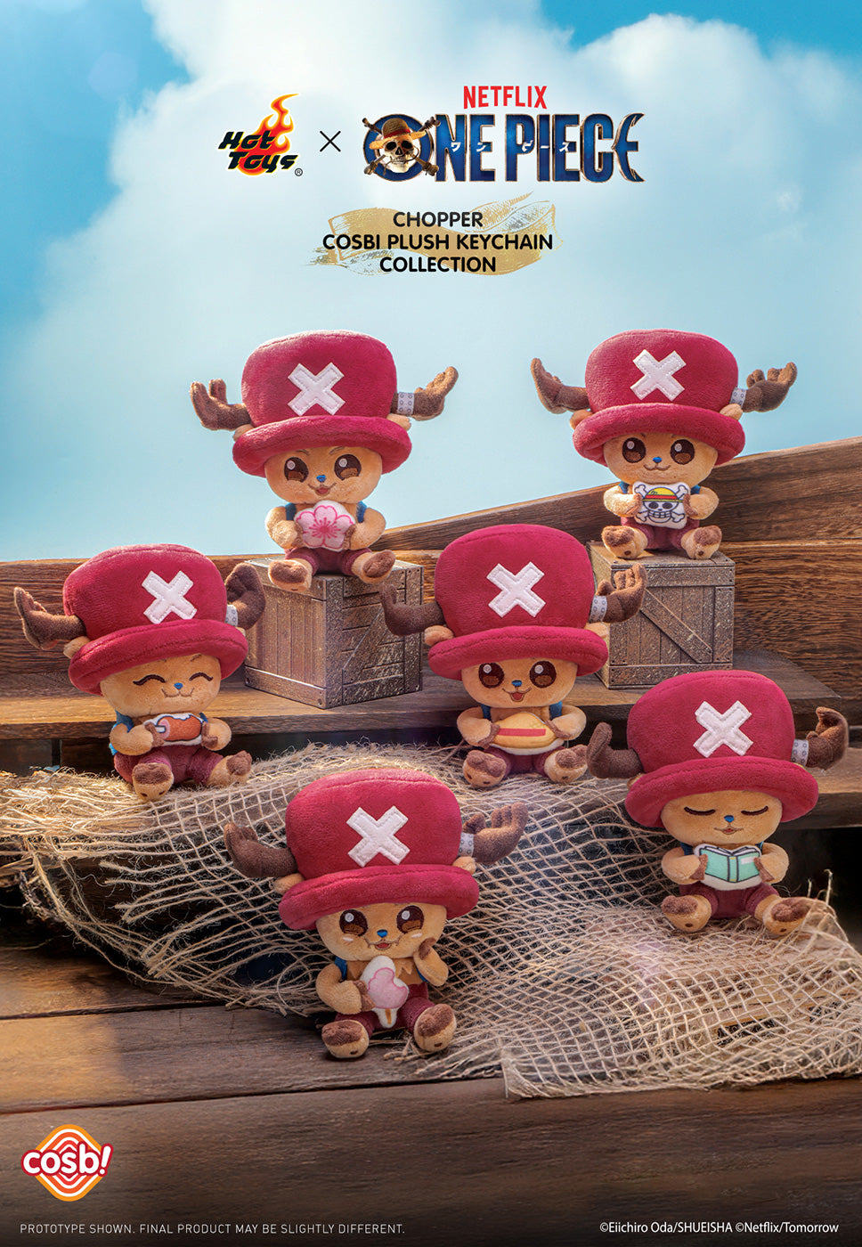 One Piece Netflix Live Action Cosbi Plush Keychain - Chopper Complete Box of 6 Types