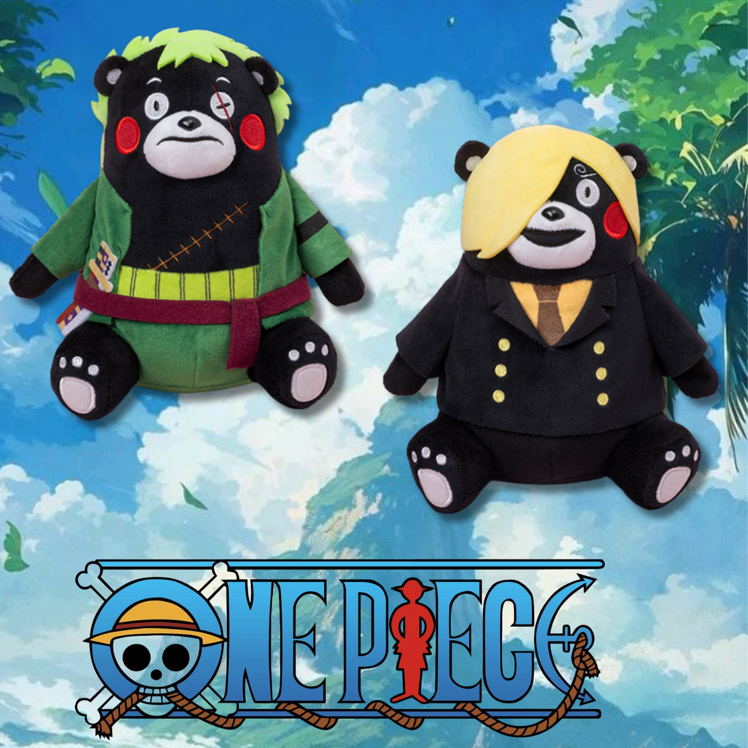 kumamon One Piece x Kumamon - Sitting Plush Toy (2 Types) – JumpIchiban
