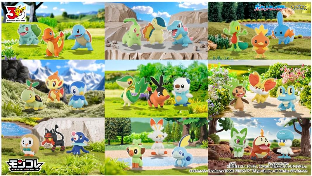 Pokemon 30th Anniversary x MonColle - Johto Region Complete Set of 3 Types