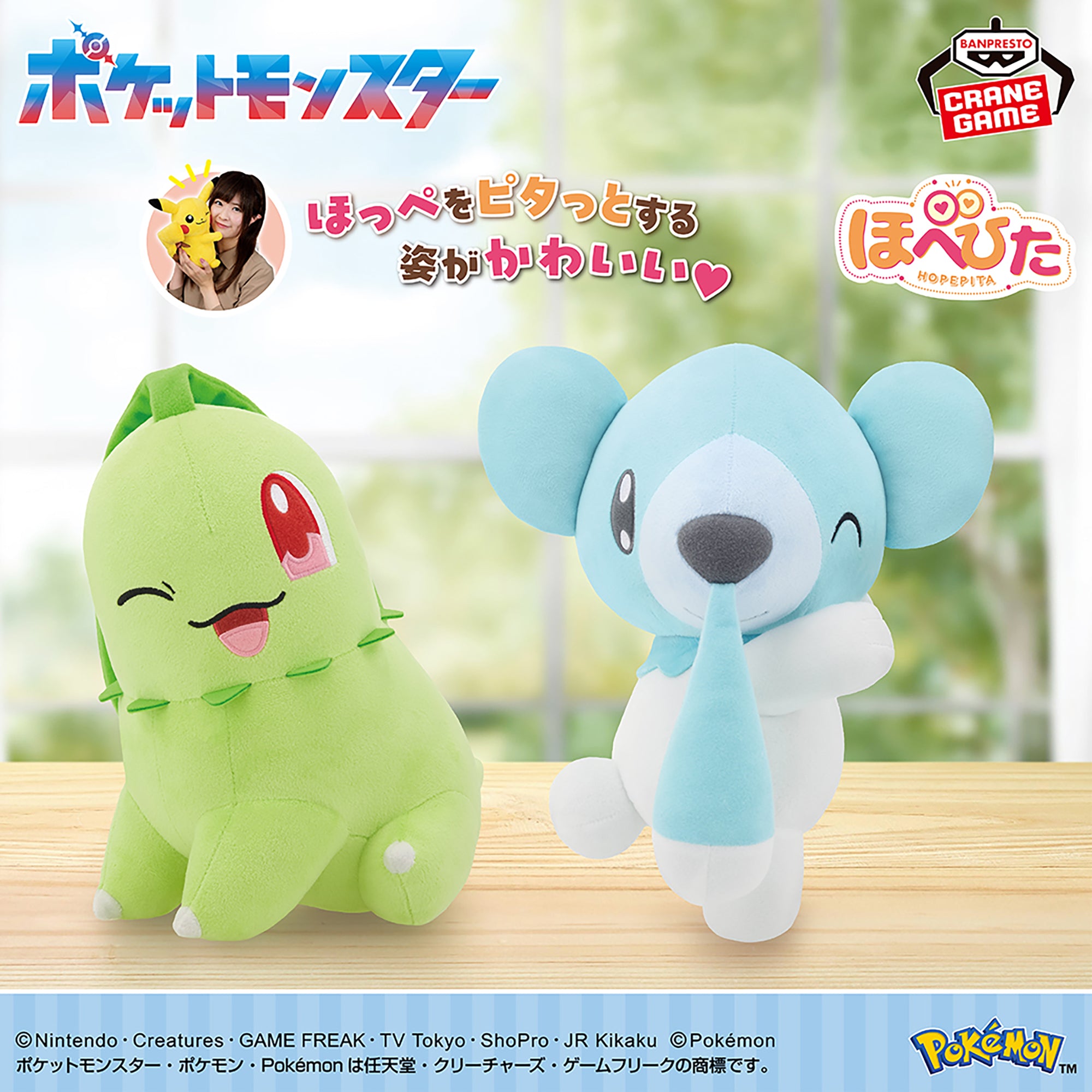 Pokemon Hopepita Plushies - Chikorita and Cubchoo (2 Types)