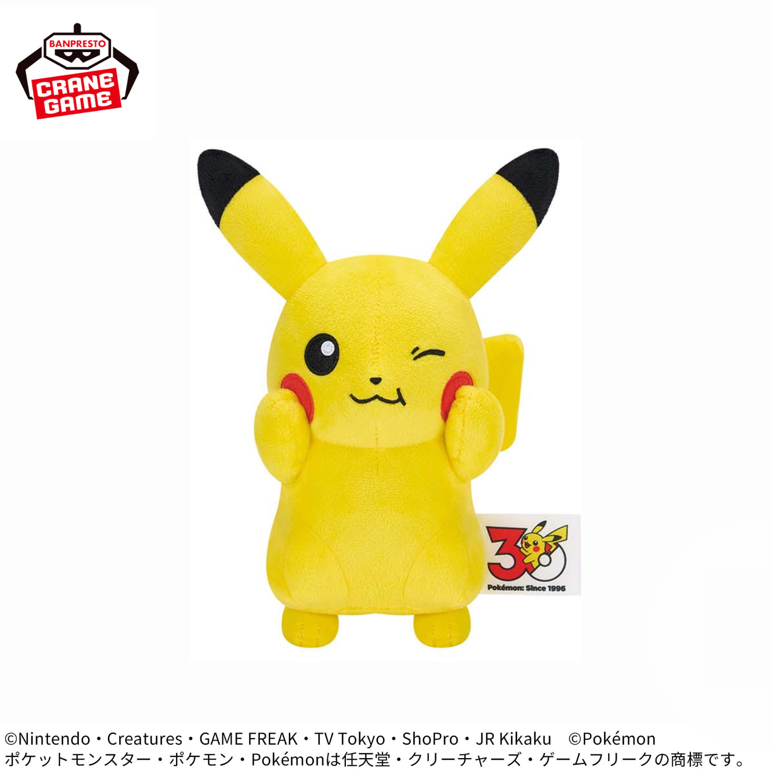 Pokemon Various Face Plushes - Pikachu 30th Anniversary (4 Types)