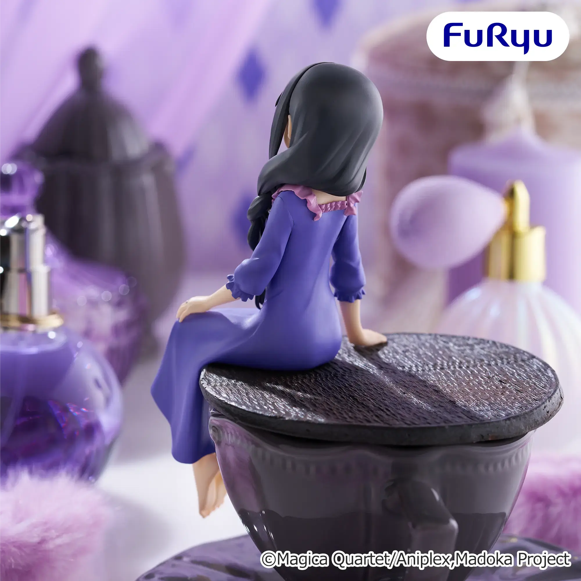 Puella Magi Madoka Magica Noodle Stopper Figure - Akemi Homura Kyubey themed Nightwear ver.