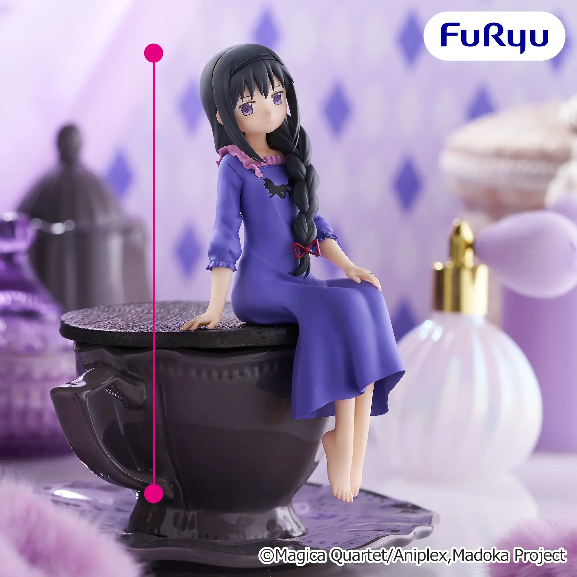 Puella Magi Madoka Magica Noodle Stopper Figure - Akemi Homura Kyubey themed Nightwear ver.