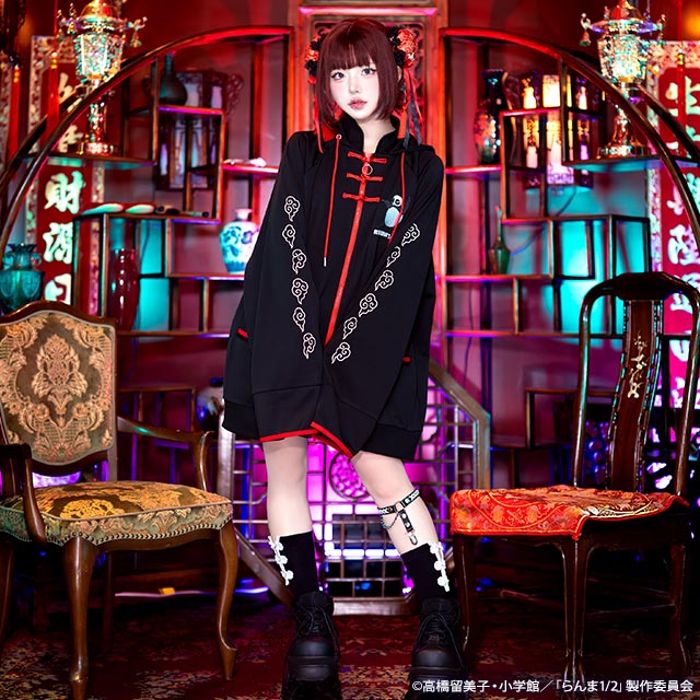 Listenflavour　らんま½パーカー Ranma 1/2 x Listen Flavor - China Jersey Hoodie Black – JumpIchiban