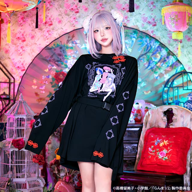 Ranma 1/2 x Listen Flavor - Heroines Beltron T-shirt Black