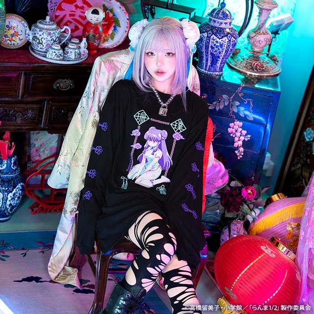 Ranma 1/2 x Listen Flavor - Shampoo Long T-shirt Black