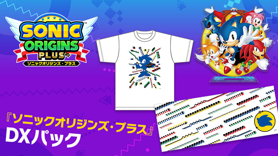 SONIC ORIGINS PLUS DX PACK EBTEN LIMITED PS4 - T-SHIRT - ACRYLIC STAND - TOWEL - COVER - ARTBOOK
