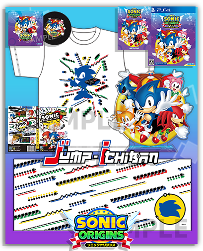 SONIC ORIGINS PLUS DX PACK EBTEN LIMITED PS4 - T-SHIRT - ACRYLIC STAND - TOWEL - COVER - ARTBOOK