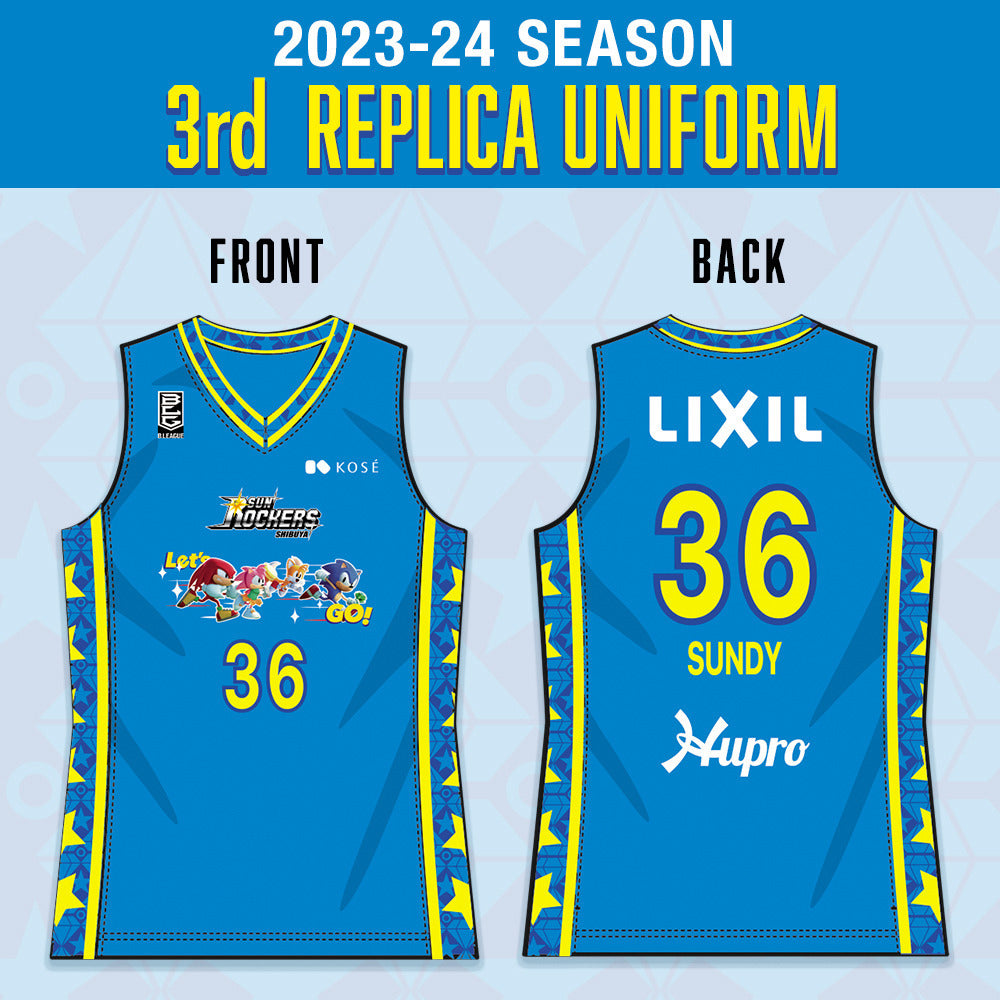 SUNROCKERS SHIBUYA UNIFORM 2023-24 3RD JERSEY REPLICA - SONIC EDITION