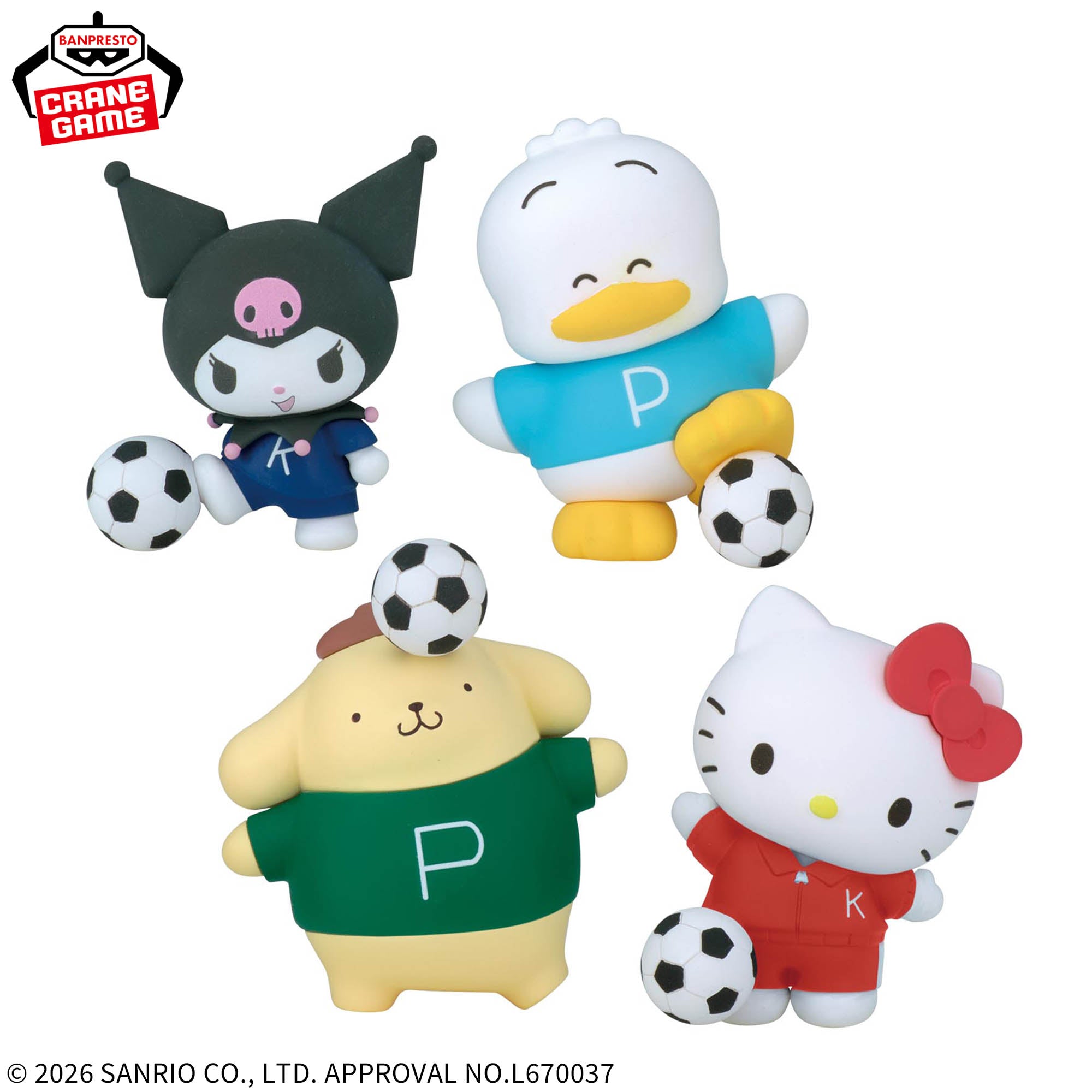 Sanrio Characters Mini Figures Collection - Soccer Together Complete Set of 4 Types