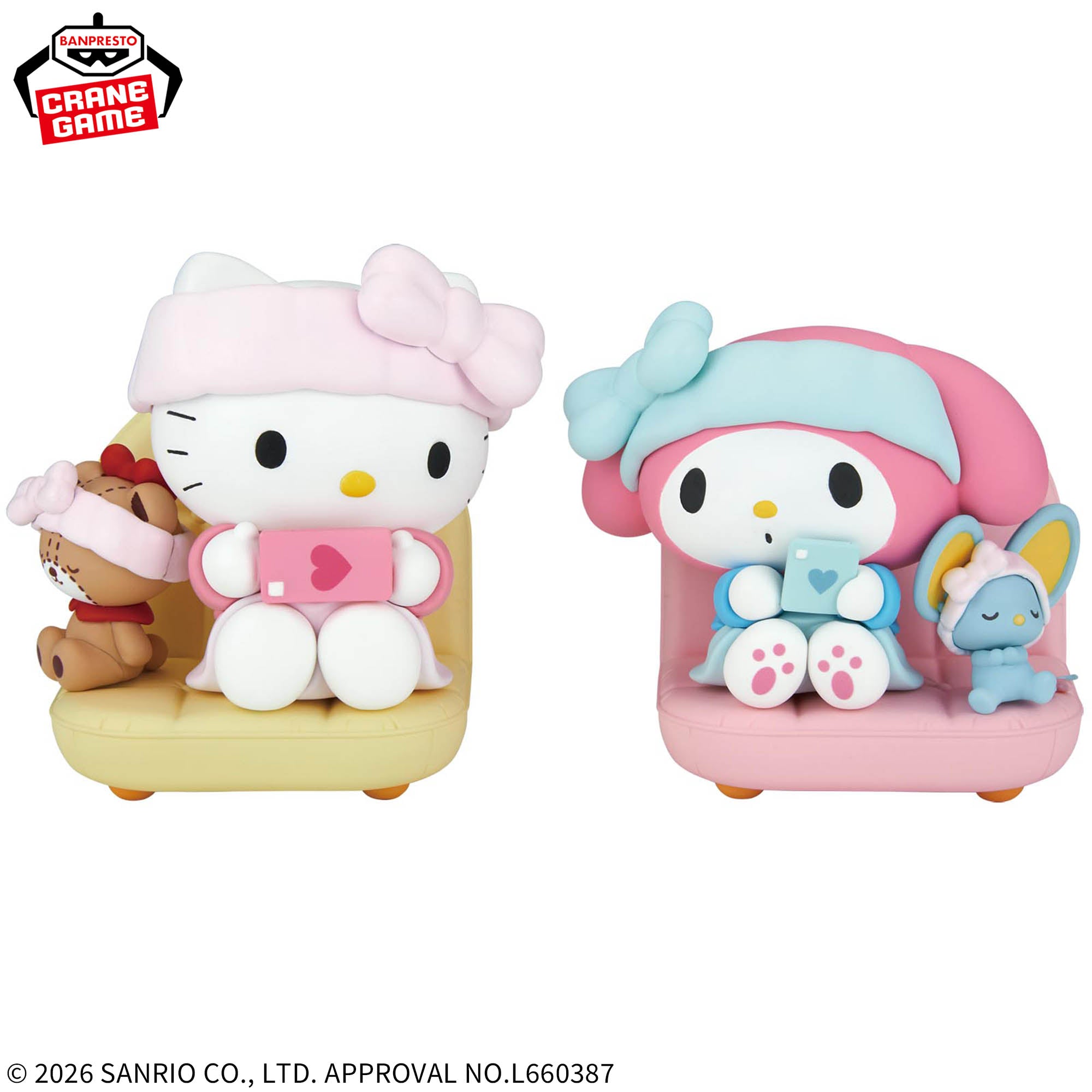 Sanrio Characters Nakayoshi Memories Relaxing Time At Home - Hello Kitty and My Melody Duo Set