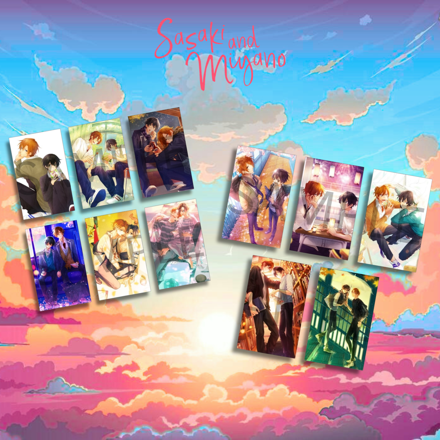 Sasaki and Miyano - Cover Illustration Card Complete Sets (3 Types of Bundle)