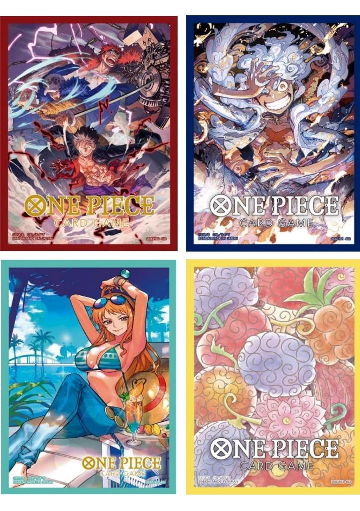one piece card game amazon Bandai One Piece Card Game Official Card Sleeves 4 set – JumpIchiban