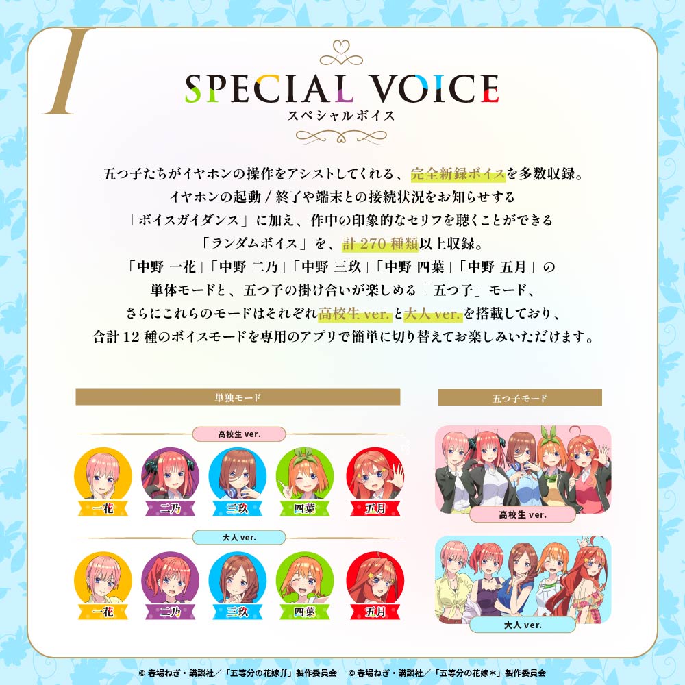 The Quintessential Quintuplets x AVIOT - Limited Edition Wireless Earphones