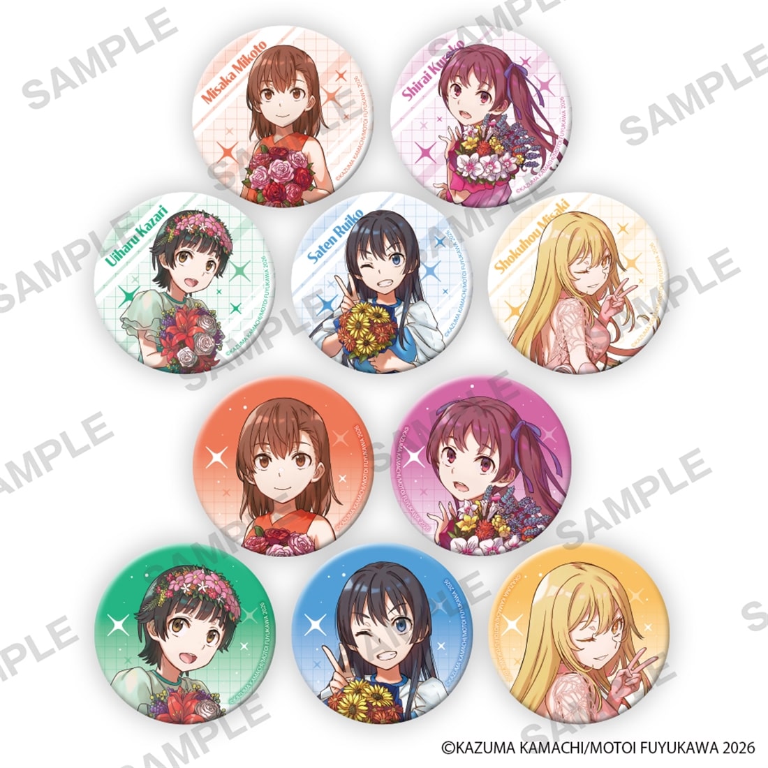 A Certain Scientific Railgun Key Visual Can Badges Complete Set Of 10 Types - complete set