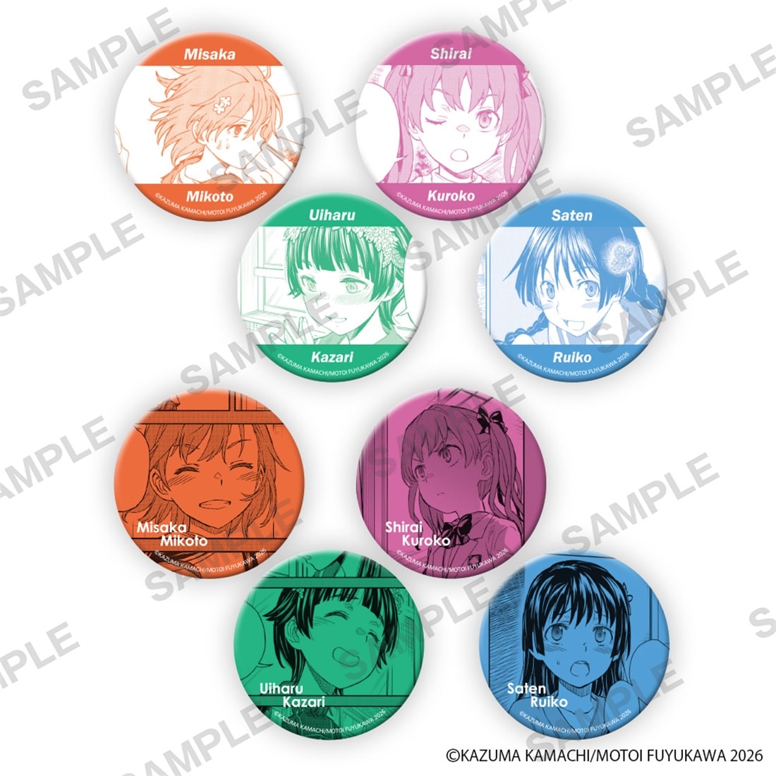 A Certain Scientific Railgun Original Art Can Badges Complete Set Of 8 Types - complete set