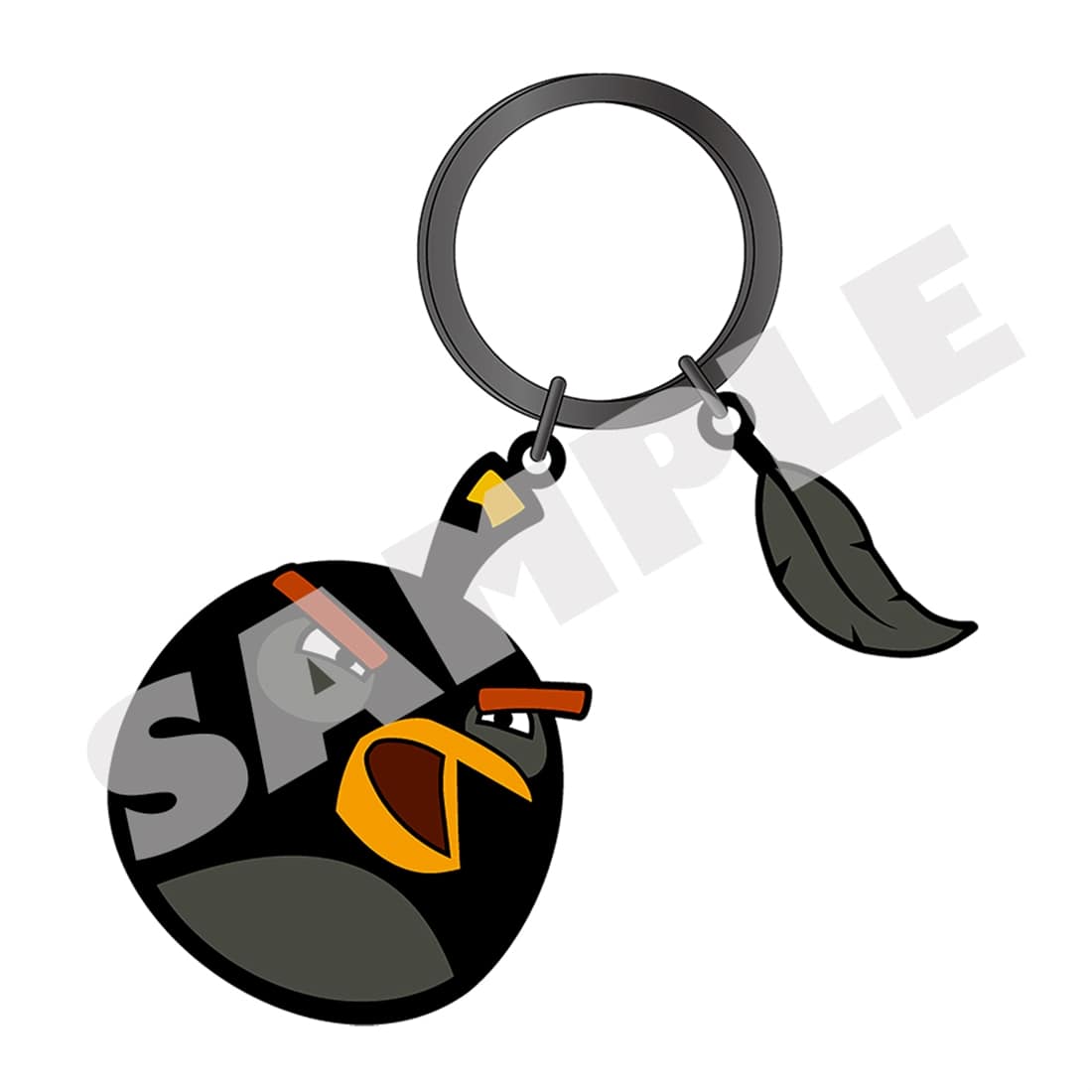 Angry Birds Bomb metal keychain, official view 1