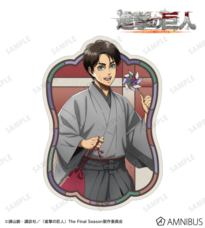 Attack on Titan Kimono Ver. Die-Cut Stickers - Eren Yeager, official view 1