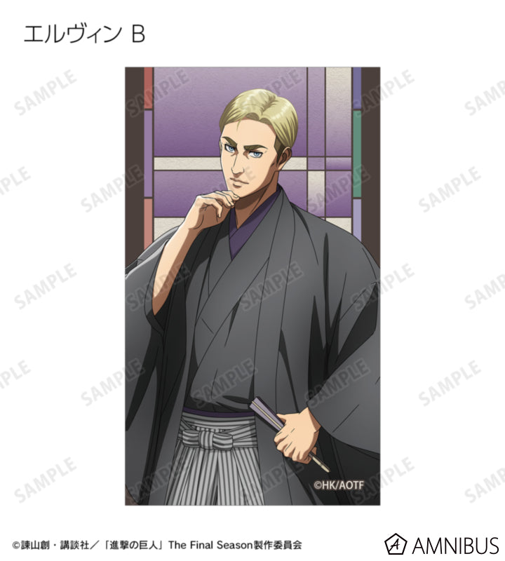 Attack on Titan Kimono Ver. Trading Illustration Cards - Erwin Smith (Design B)